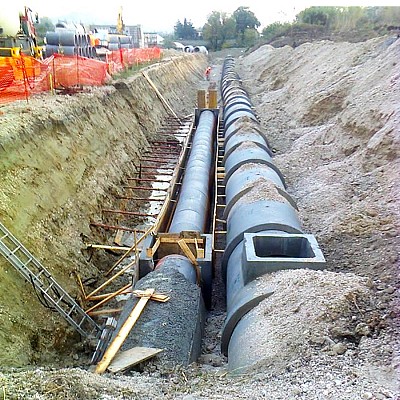 Tubi in cls per il raddoppio della linea ferroviaria tra Falconara e Fabriano